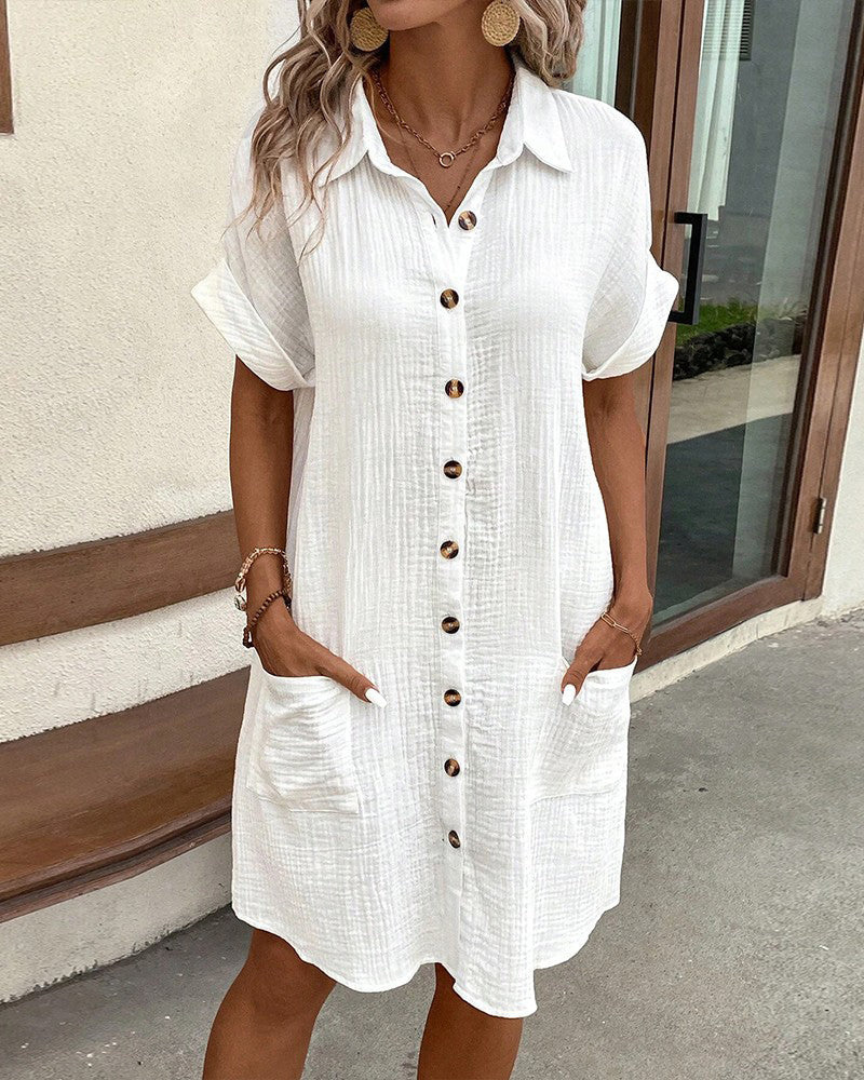 Vestido Camisero Ligero y Transpirable, Ideal para la Oficina y el Día a Día