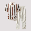 Conjunto de Polo a Rayas y Pantalón