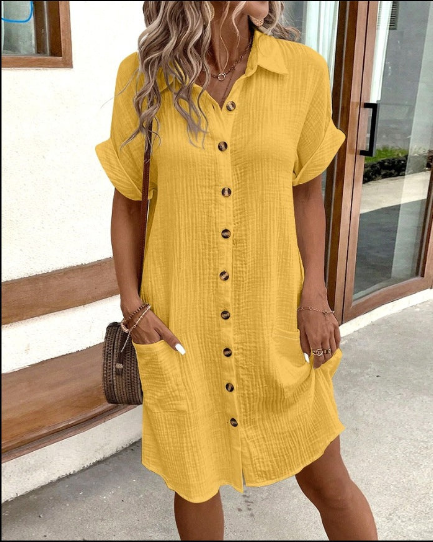 Vestido Camisero Ligero y Transpirable, Ideal para la Oficina y el Día a Día