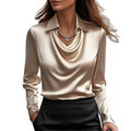 Blusa Slim Fit de Manga Larga con Cuello y Botonadura