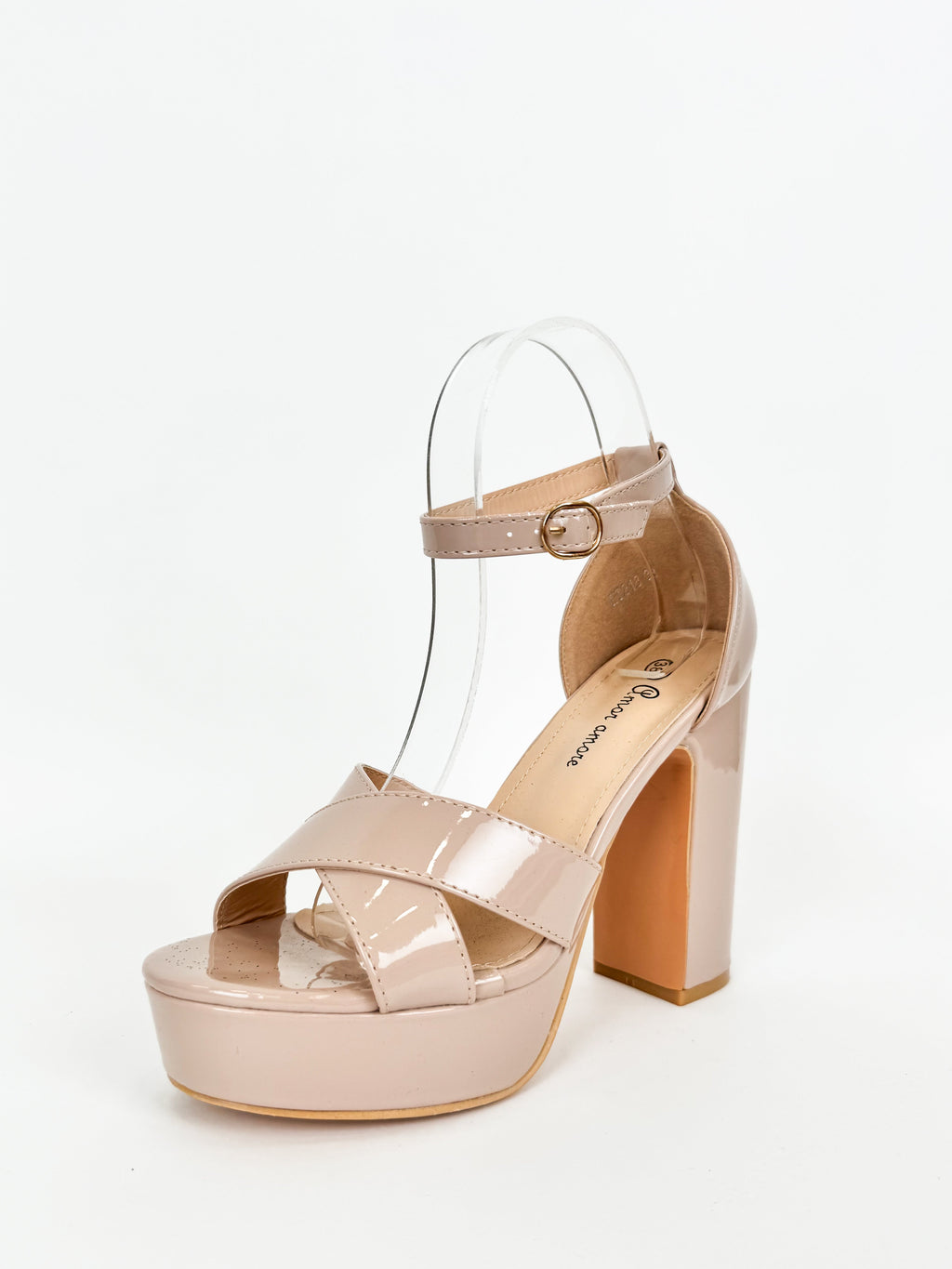 Sandalia Plataforma Charol Nude