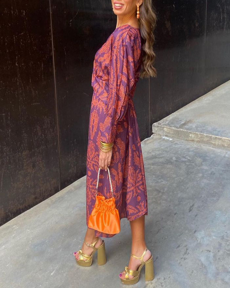 Vestido Maxi Cruzado Estilo Boho con Cintura Favorecedora, Informal y Elegante