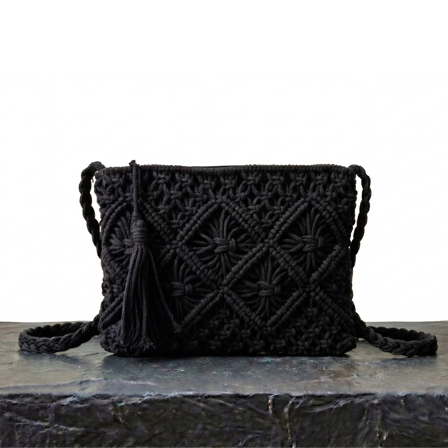 Bandolera de Verano Tejida, Estilo Macramé