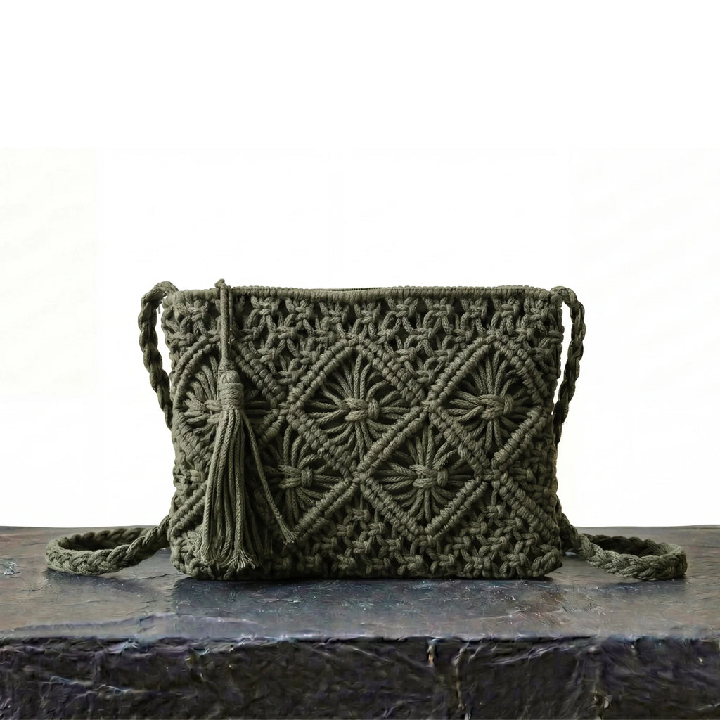 Bandolera de Verano Tejida, Estilo Macramé