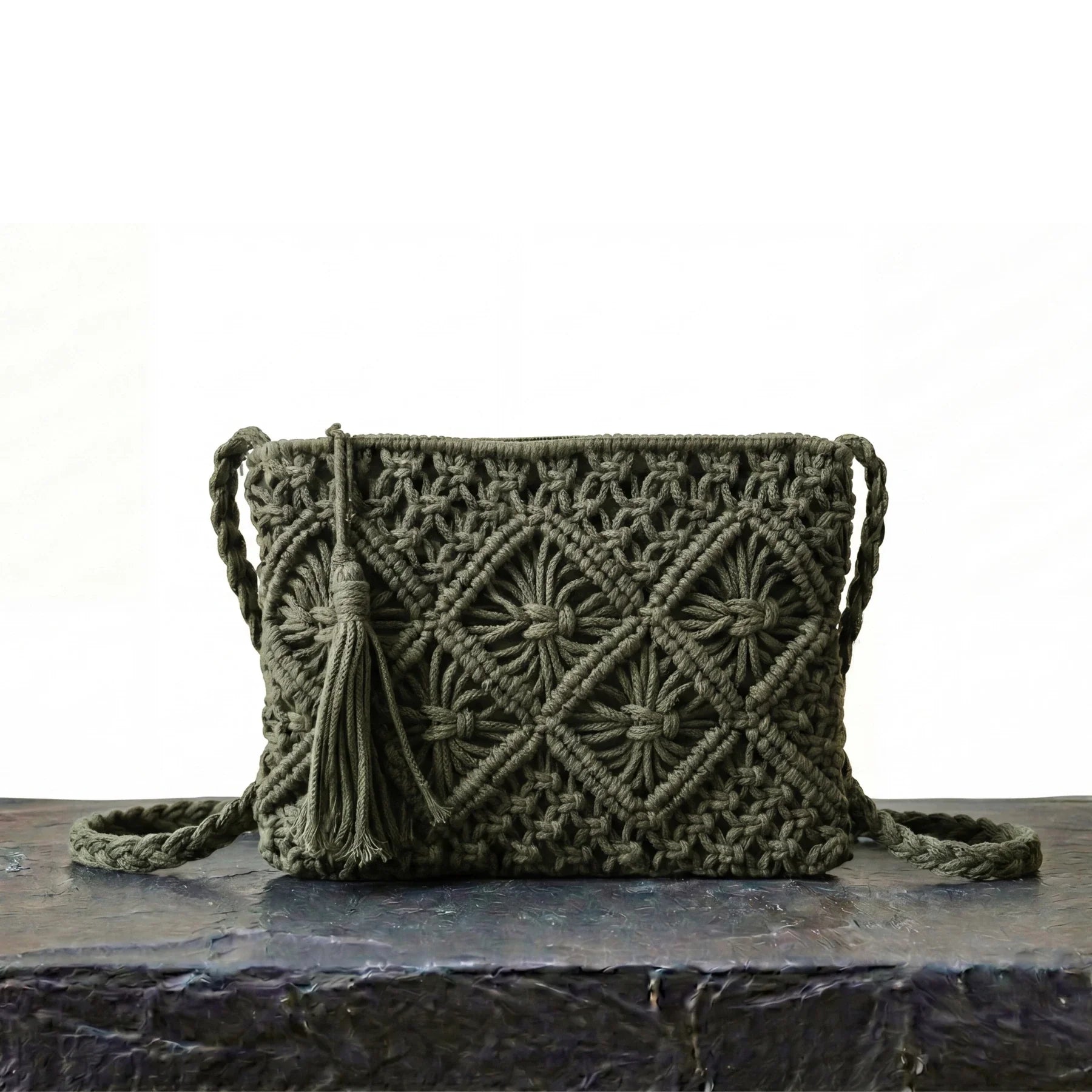 Bandolera de Verano Tejida, Estilo Macramé