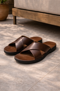 Sandalias de Piel Cruzadas para Hombre, Verano