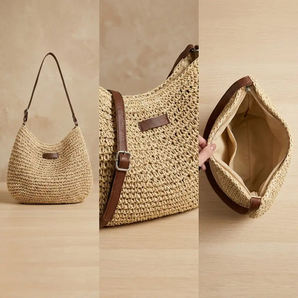 Bolso Bandolera de Rafia Arion