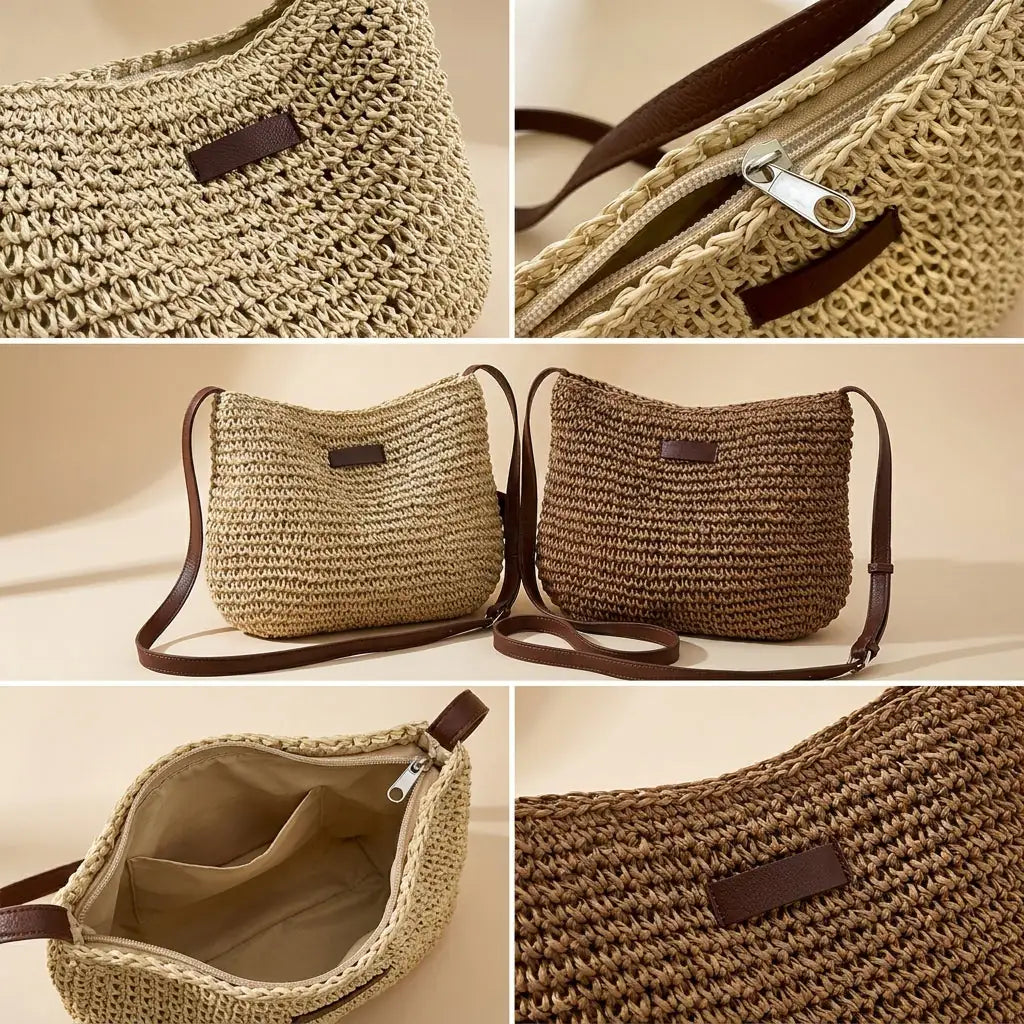 Bolso Bandolera de Rafia Arion