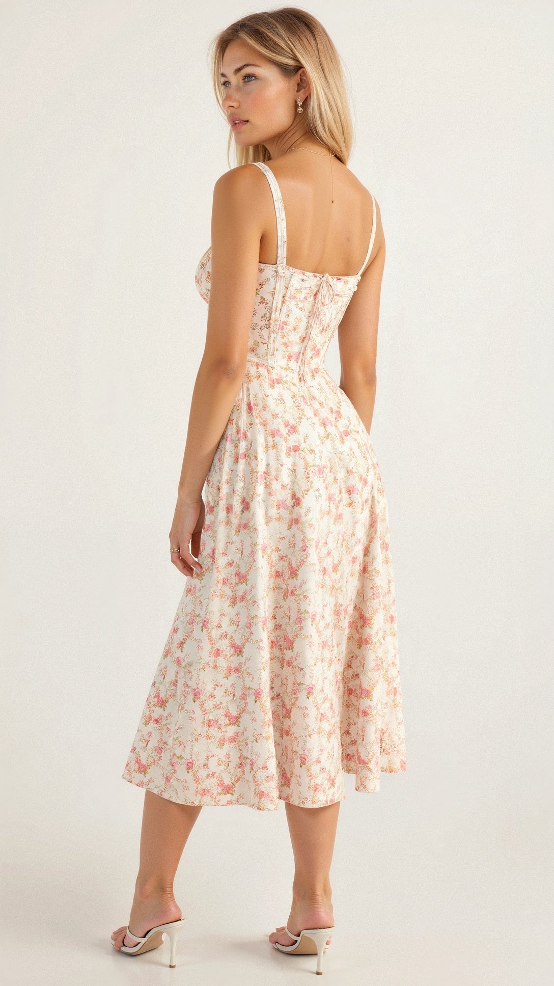 Vyssion – Vestido Midi con Diseño Corsé, Silueta Elegante y Escote Favorecedor