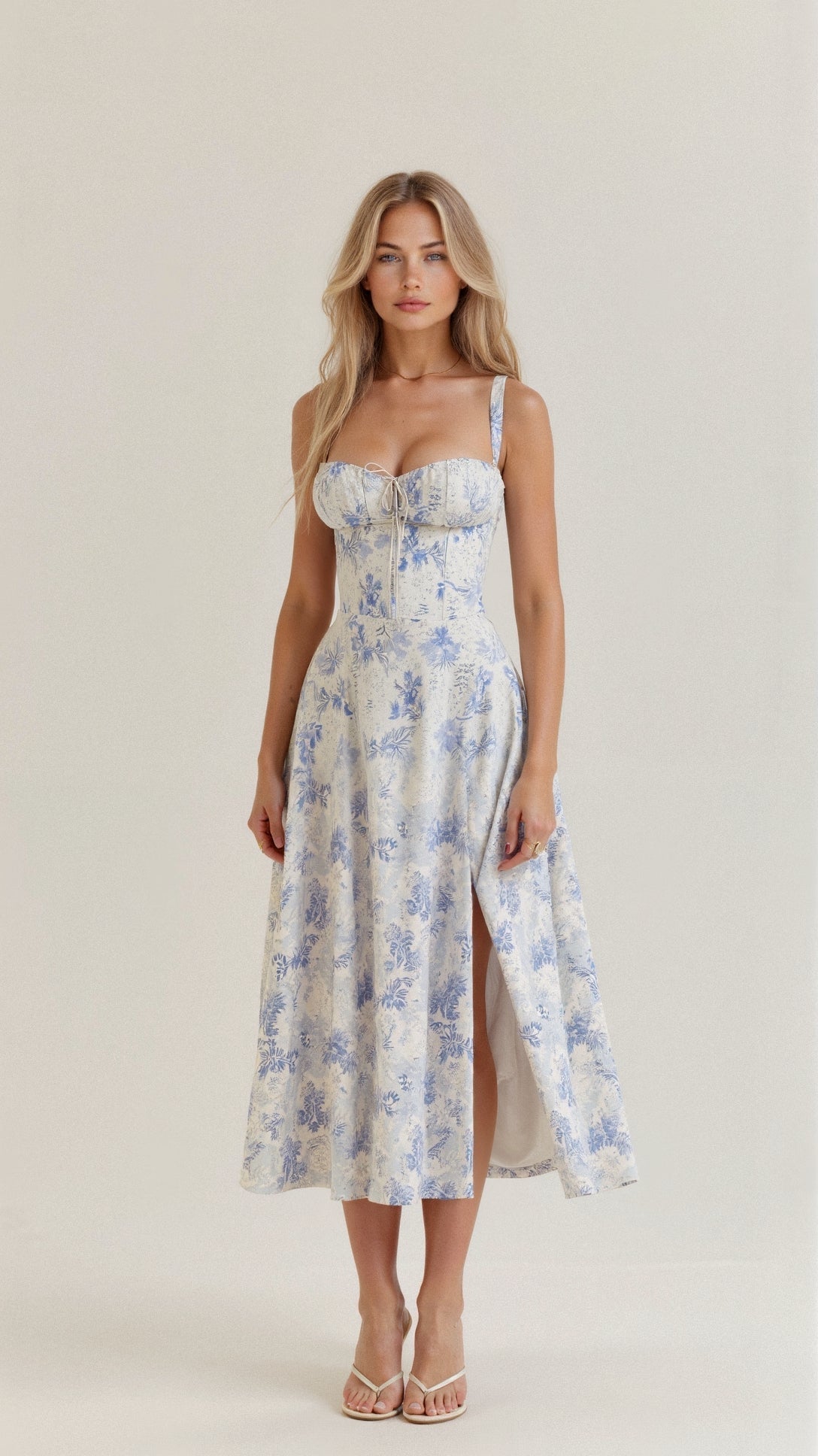 Vyssion – Vestido Midi con Diseño Corsé, Silueta Elegante y Escote Favorecedor