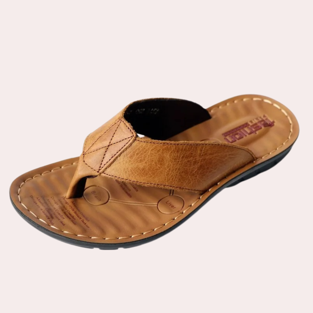 Sandalias de Dedo Efecto Piel para Hombre, Verano