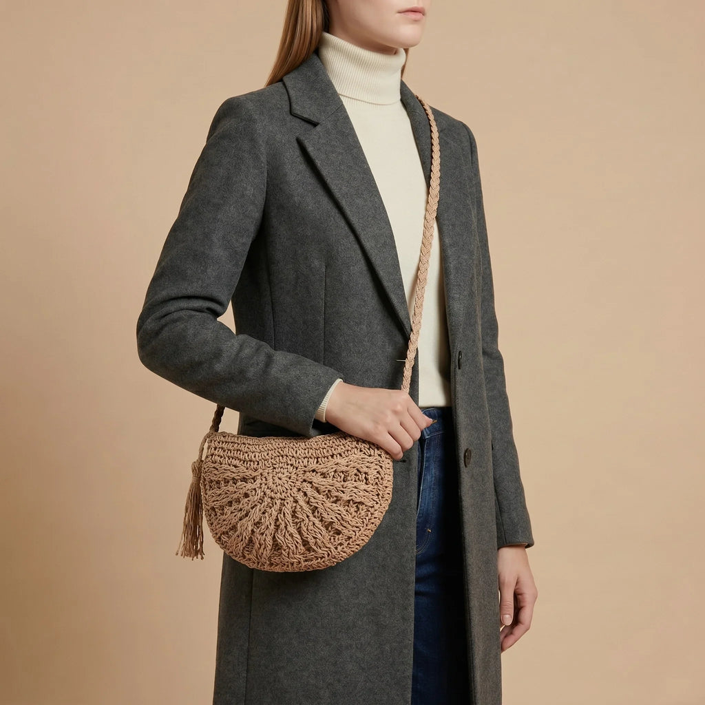 Bolso Tejido Minimalista Bicolor