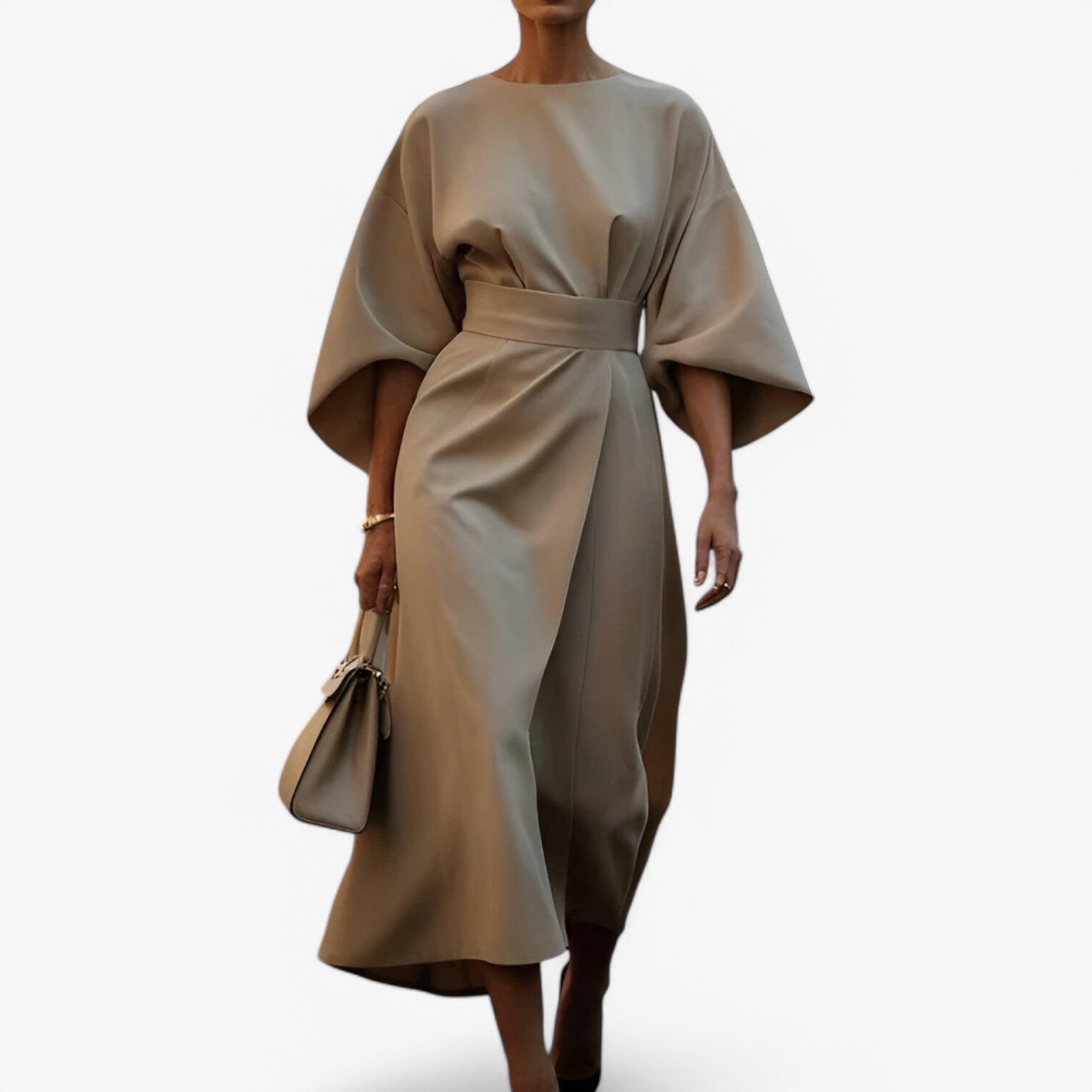 Elora – Vestido Asimétrico de Fiesta con Cinturón y Diseño Moderno