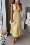 Dôre – Vestido Midi con Línea A, Escote en V Clásico y Silueta Atemporal