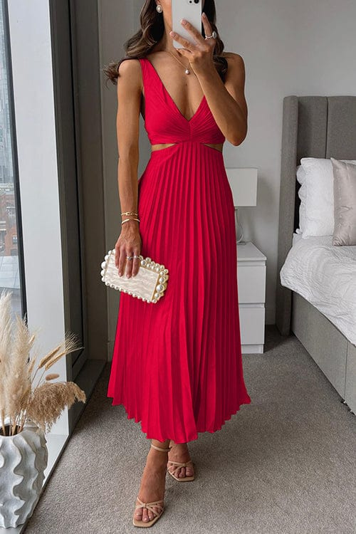 Dôre – Vestido Midi con Línea A, Escote en V Clásico y Silueta Atemporal