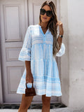 Parsha – Vestido con Volantes de Estilo Boho, Mangas Acampanadas y Estampado Alegre