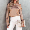 Blusa Elegante de Hombros Descubiertos con Manga Larga