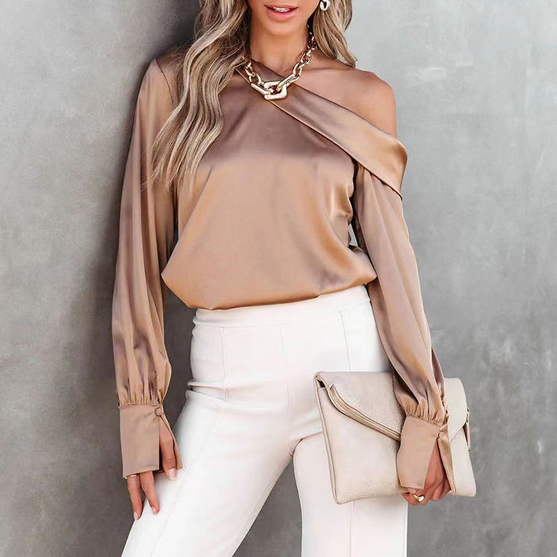 Blusa Elegante de Hombros Descubiertos con Manga Larga