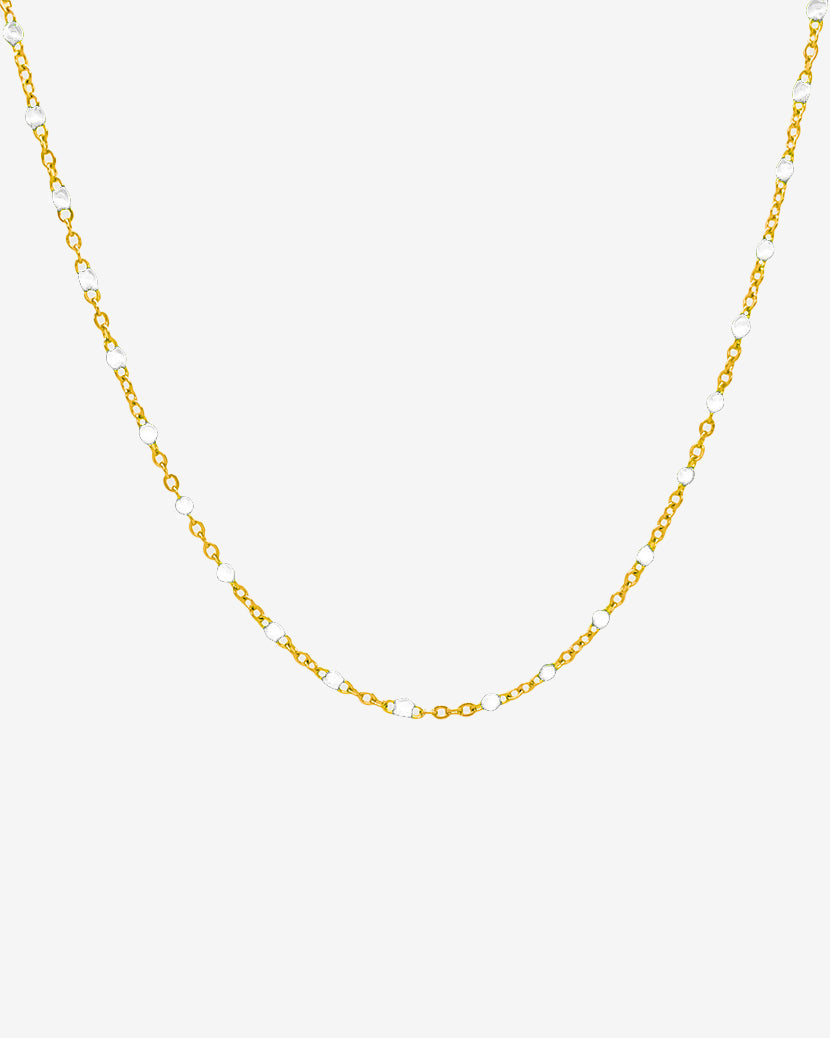Cadena de Oro con Gema Blanca
