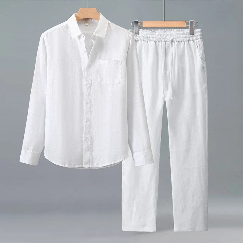 Conjunto de Lino Hombre Premium – Outfit Transpirable para Verano