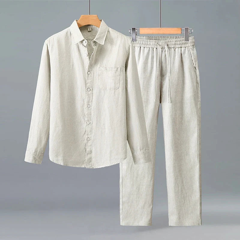 Conjunto de Lino Hombre Premium – Outfit Transpirable para Verano