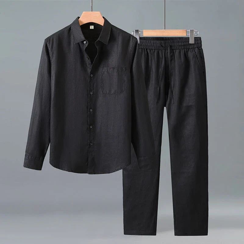 Conjunto de Lino Hombre Premium – Outfit Transpirable para Verano