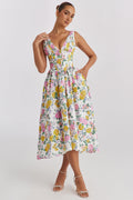 Vestido Midi Floral con Corte Fluido y Estampado Atemporal