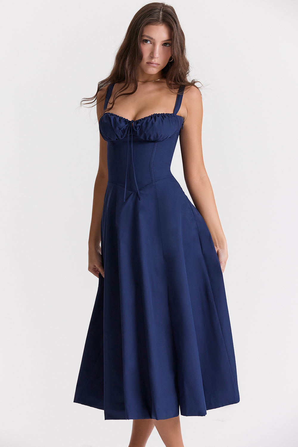 Luma – Vestido Bustier Entallado con Estampado Floral de Primavera