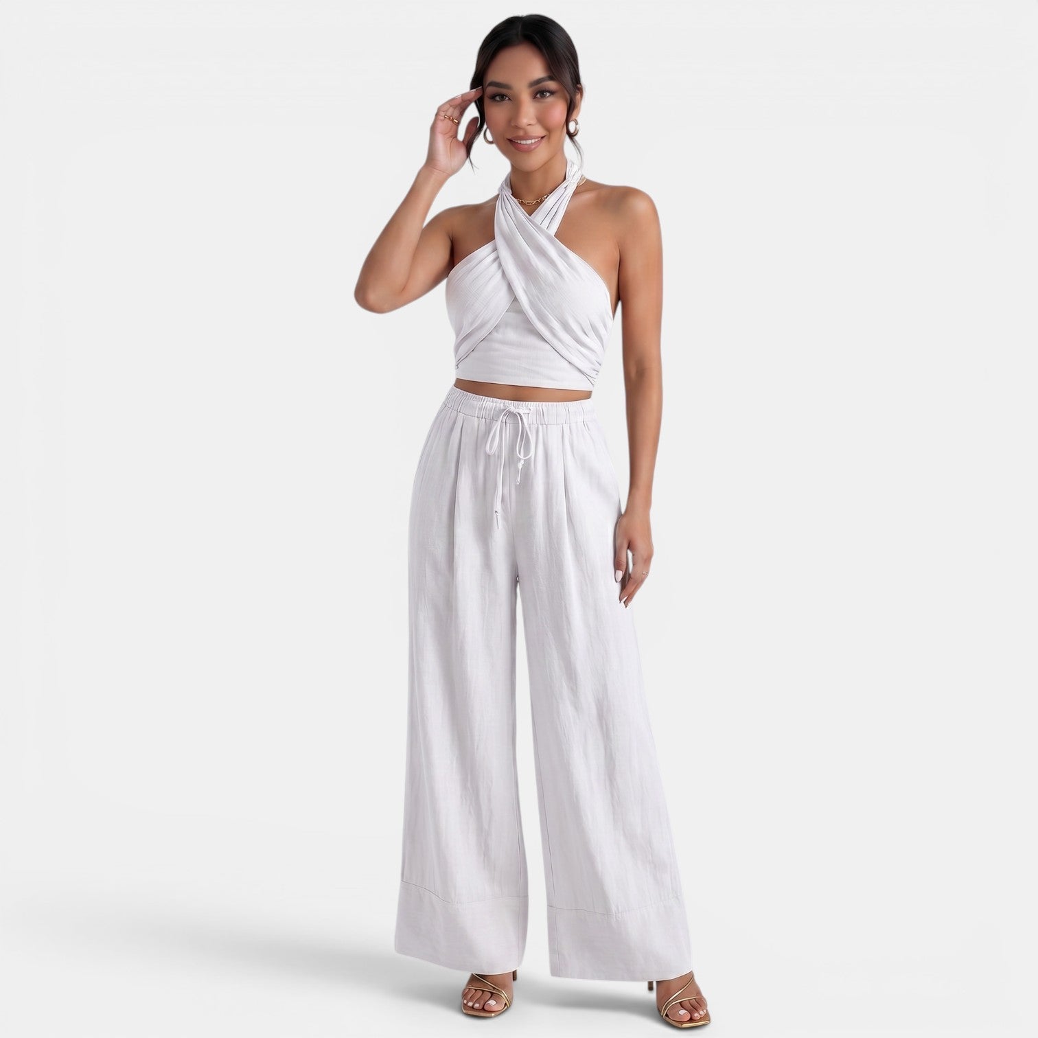 Conjunto Mujer Lino Verano Elegante