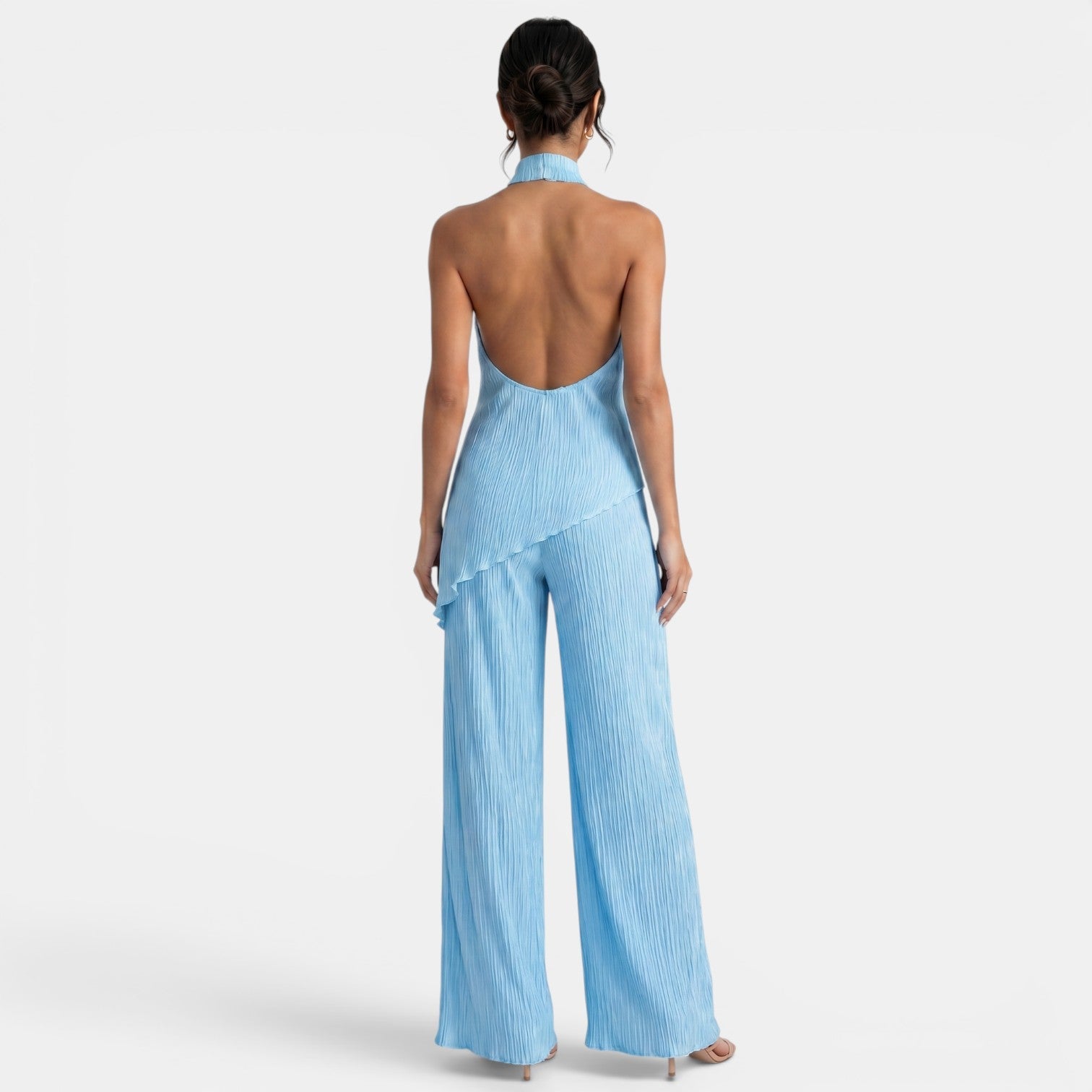 Conjunto Mujer Halter Pantalón Plisado