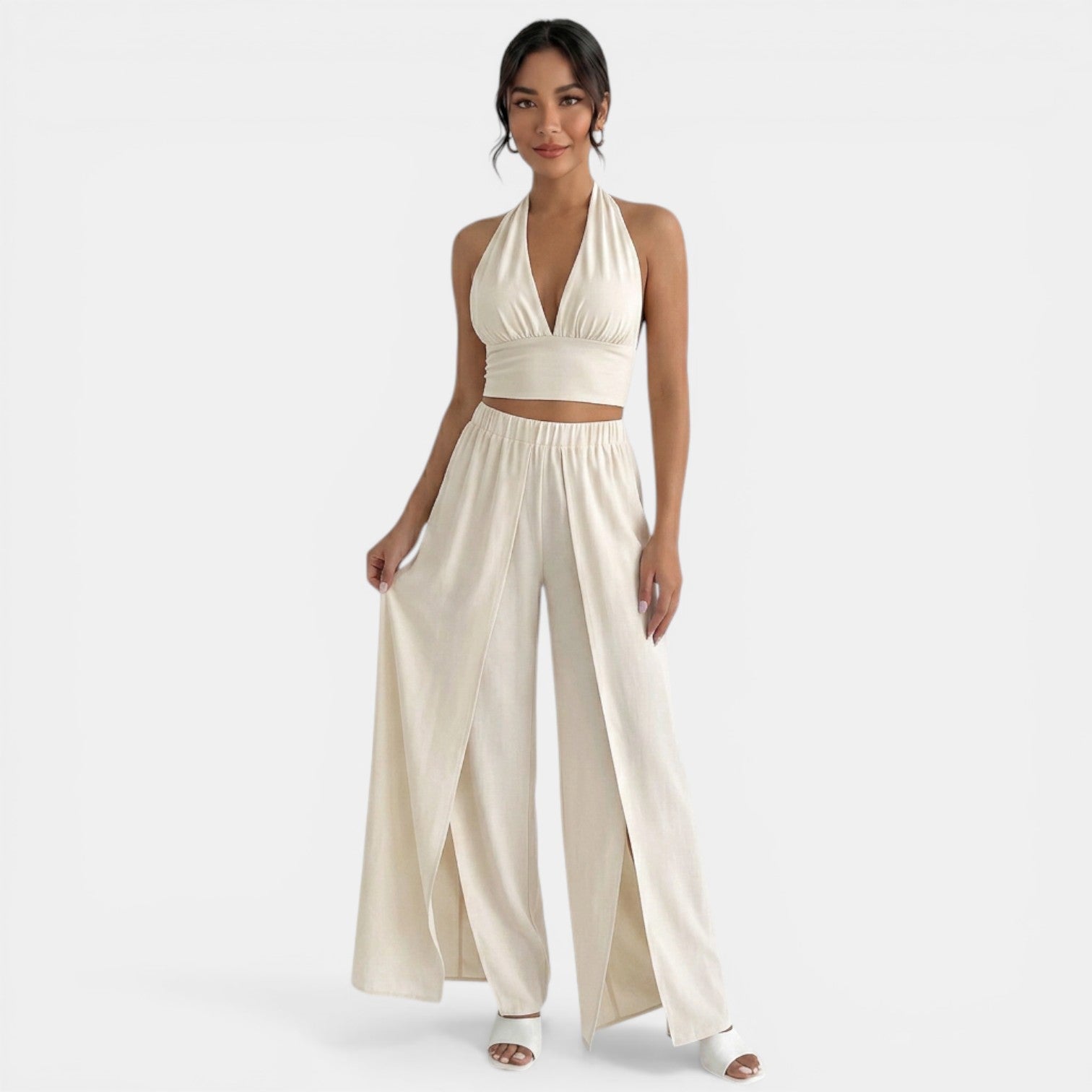 Conjunto Verano Beige Mujer Elegante