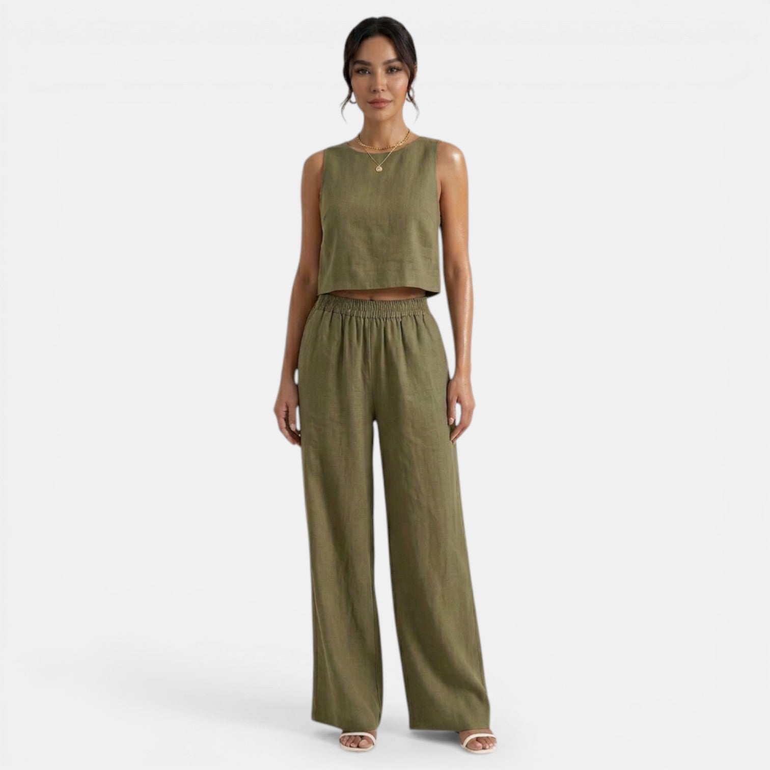 Conjunto Verano Mujer sin Mangas y Pantalón Holgado