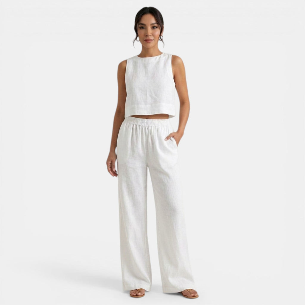 Conjunto Verano Mujer sin Mangas y Pantalón Holgado