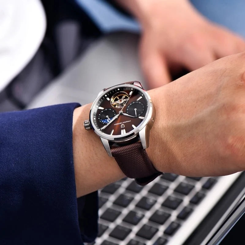 Pagani Design PD-YS021 – Reloj Automático con Correa de Piel Sintética