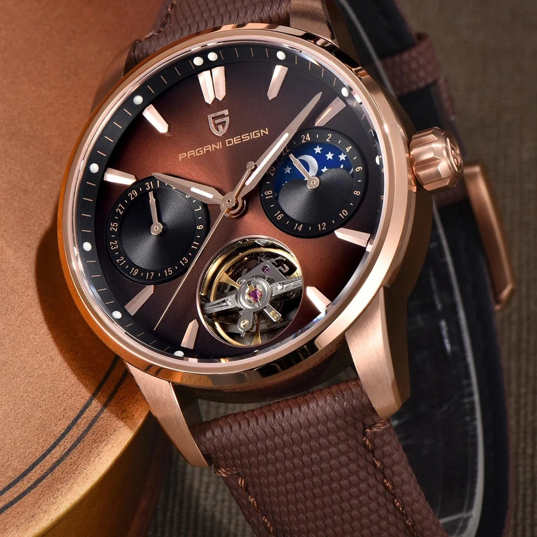 Pagani Design PD-YS021 – Reloj Automático con Correa de Piel Sintética