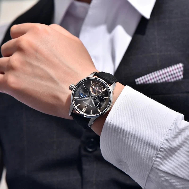 Pagani Design PD-YS021 – Reloj Automático con Correa de Piel Sintética