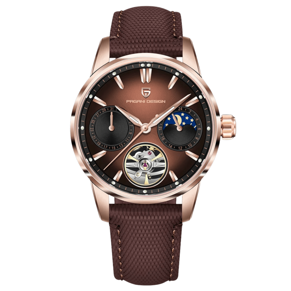 Pagani Design PD-YS021 – Reloj Automático con Correa de Piel Sintética