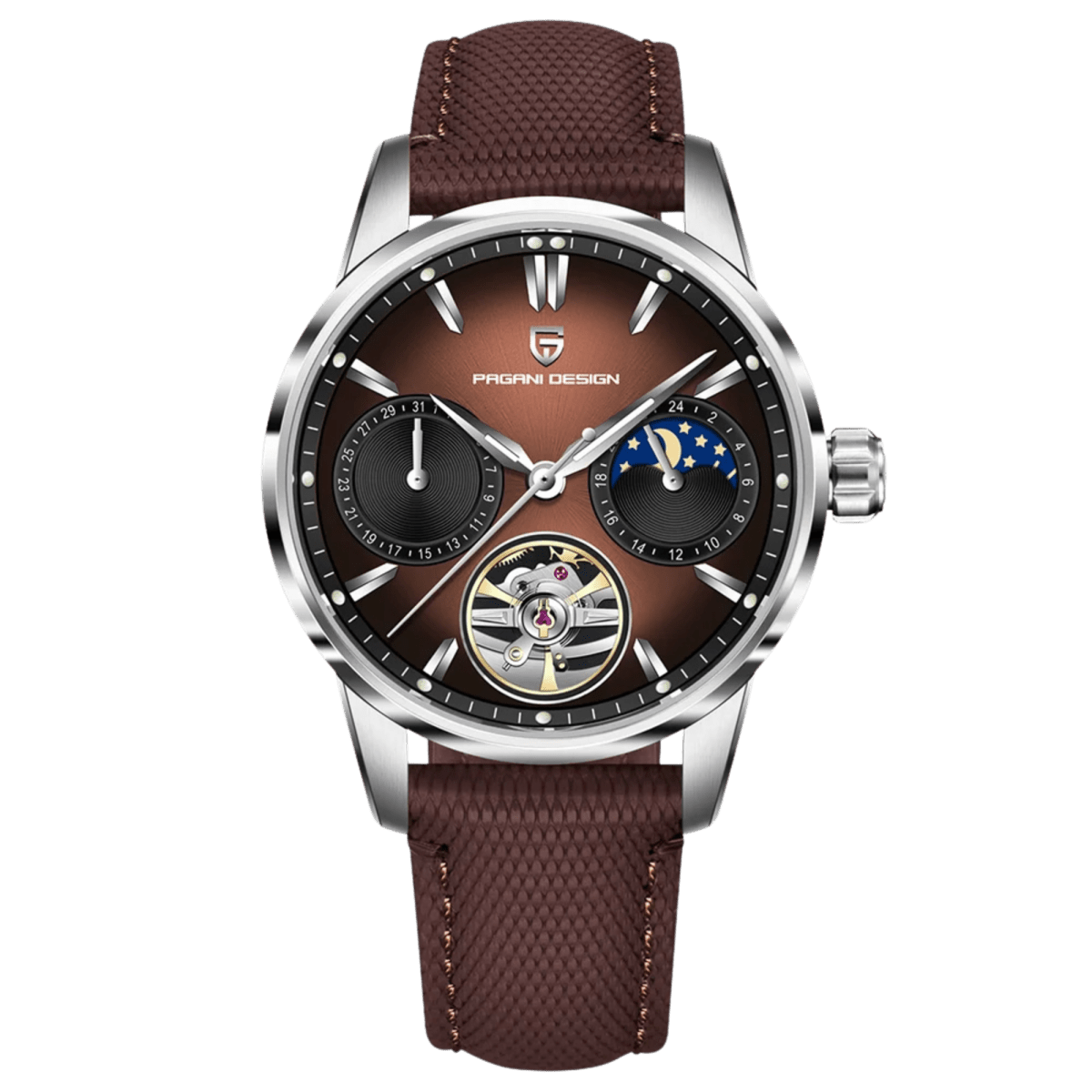 Pagani Design PD-YS021 – Reloj Automático con Correa de Piel Sintética