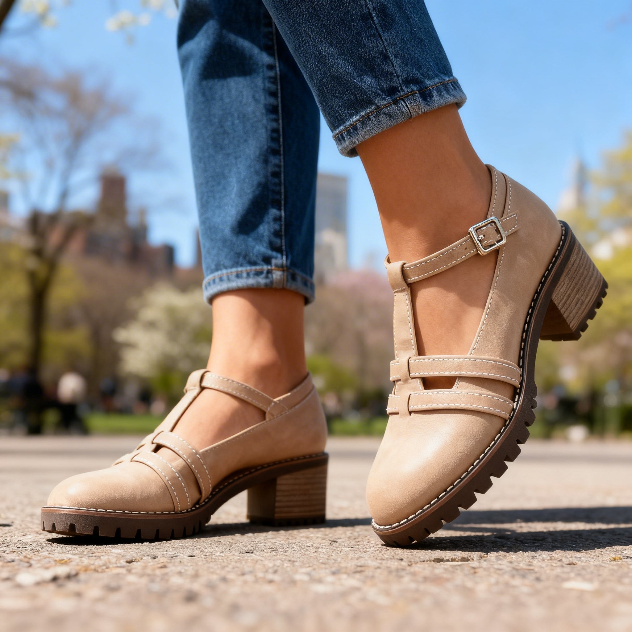 Zapatos Tacón T-Strap