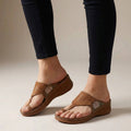 Sandalias Cuña Bordadas
