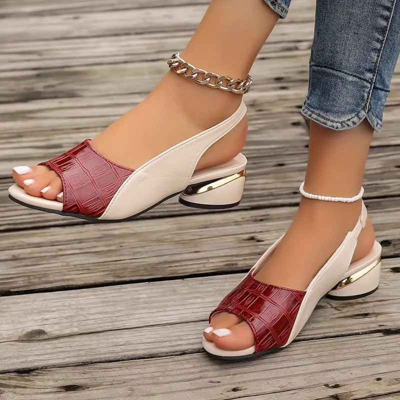 Sandalias Tacón Cocodrilo