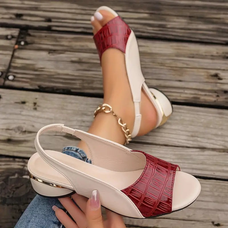 Sandalias Tacón Cocodrilo