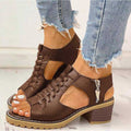 Sandalias de Tacón con Cordones