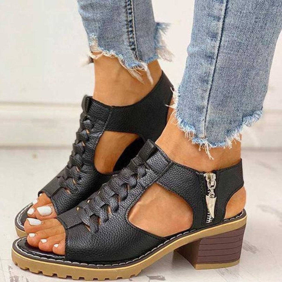 Sandalias de Tacón con Cordones