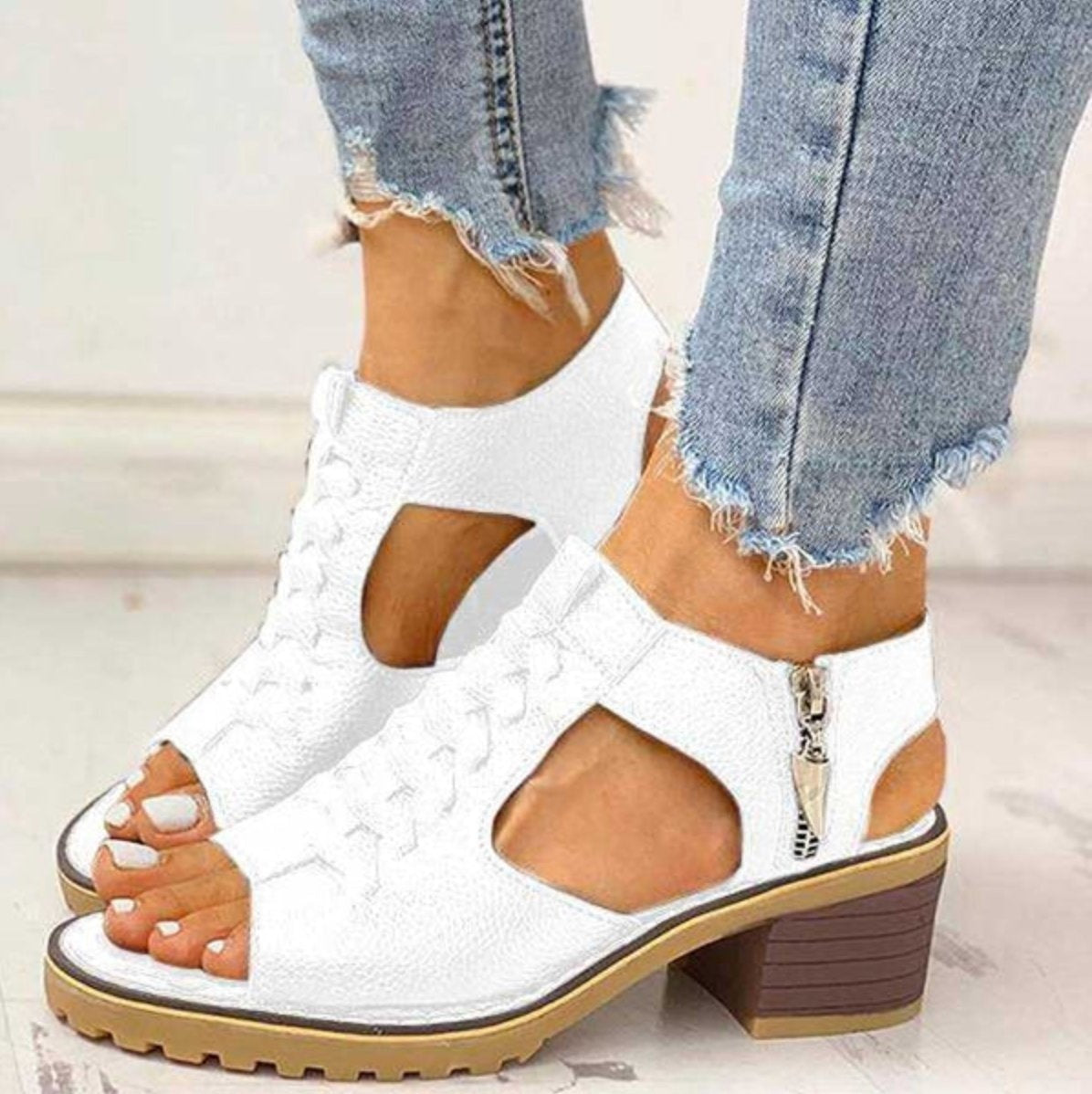 Sandalias de Tacón con Cordones