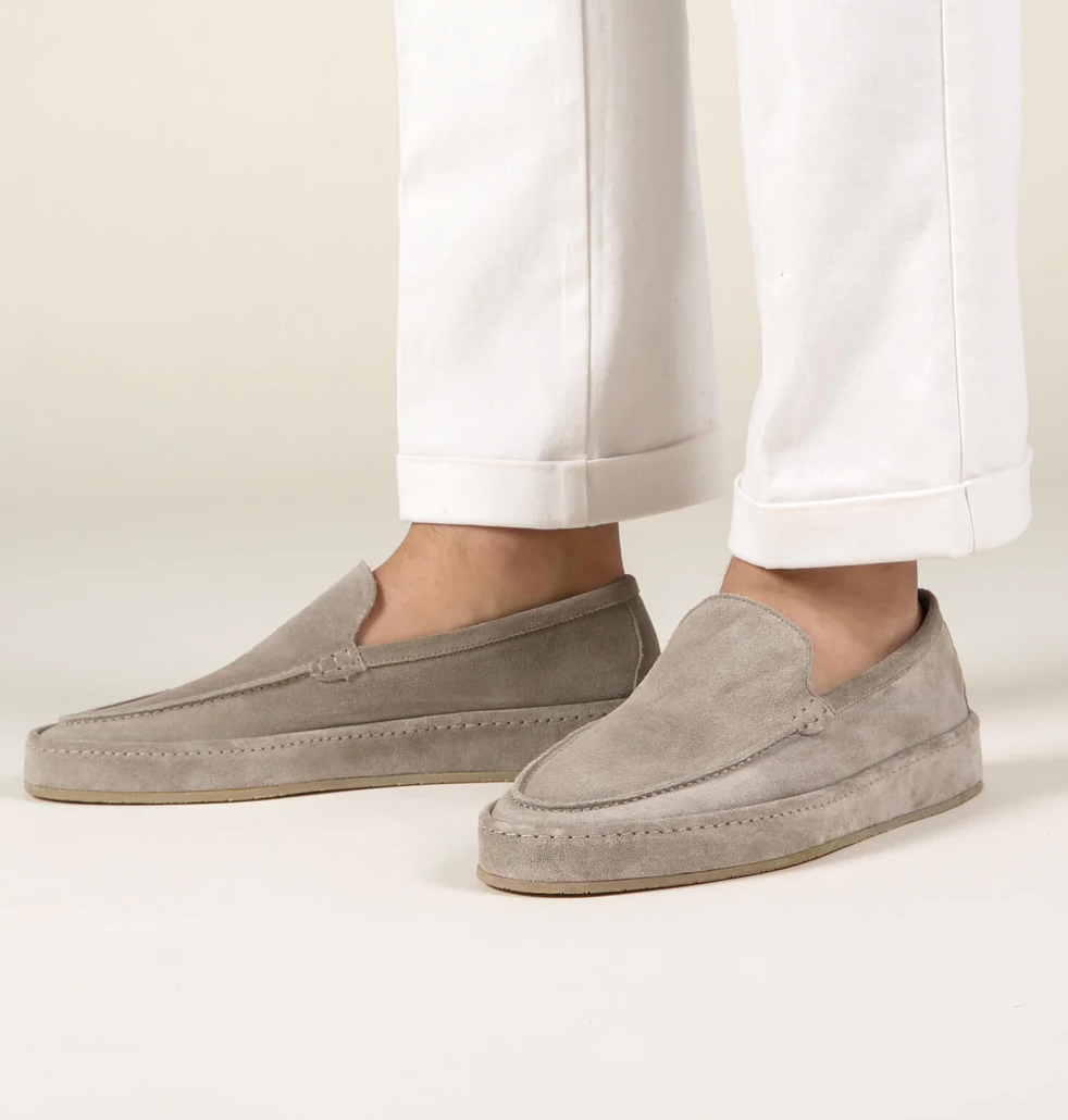 Mocasines de Ante Slip-On con Suela Gruesa