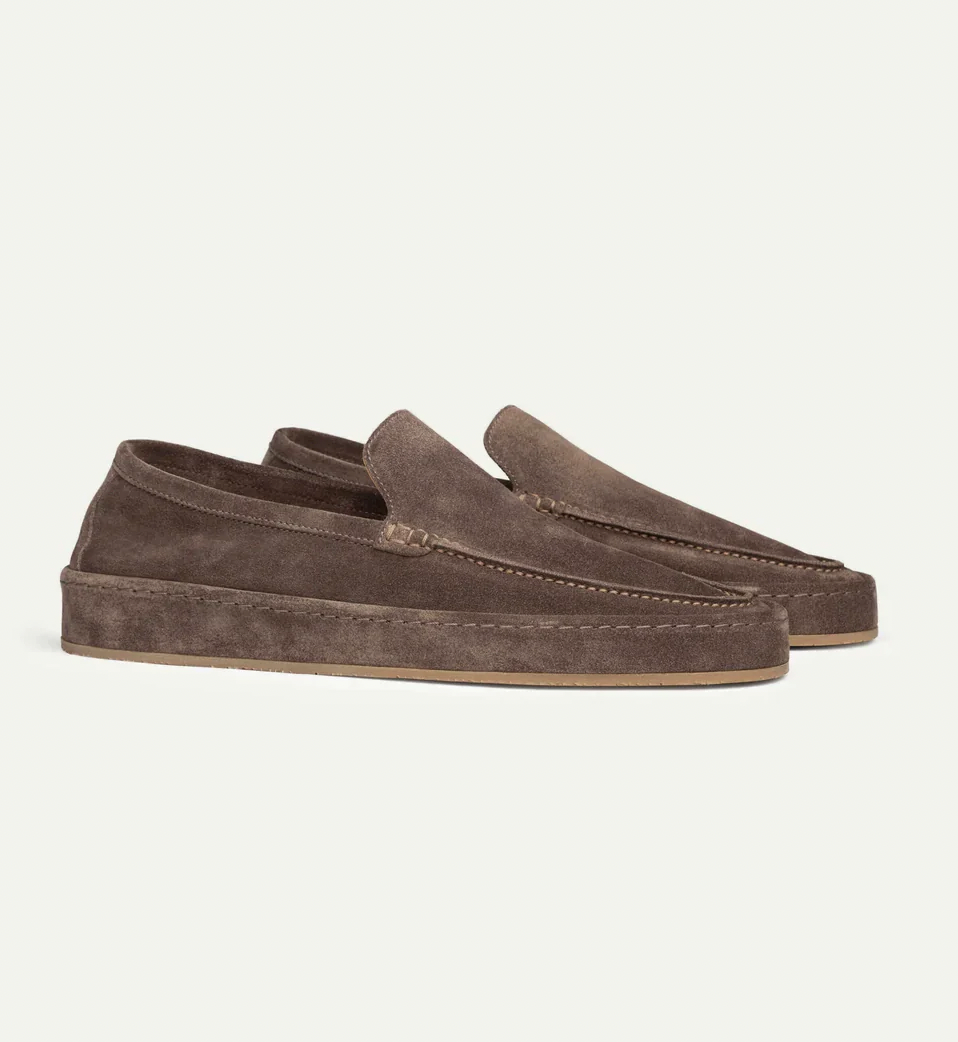 Mocasines de Ante Slip-On con Suela Gruesa